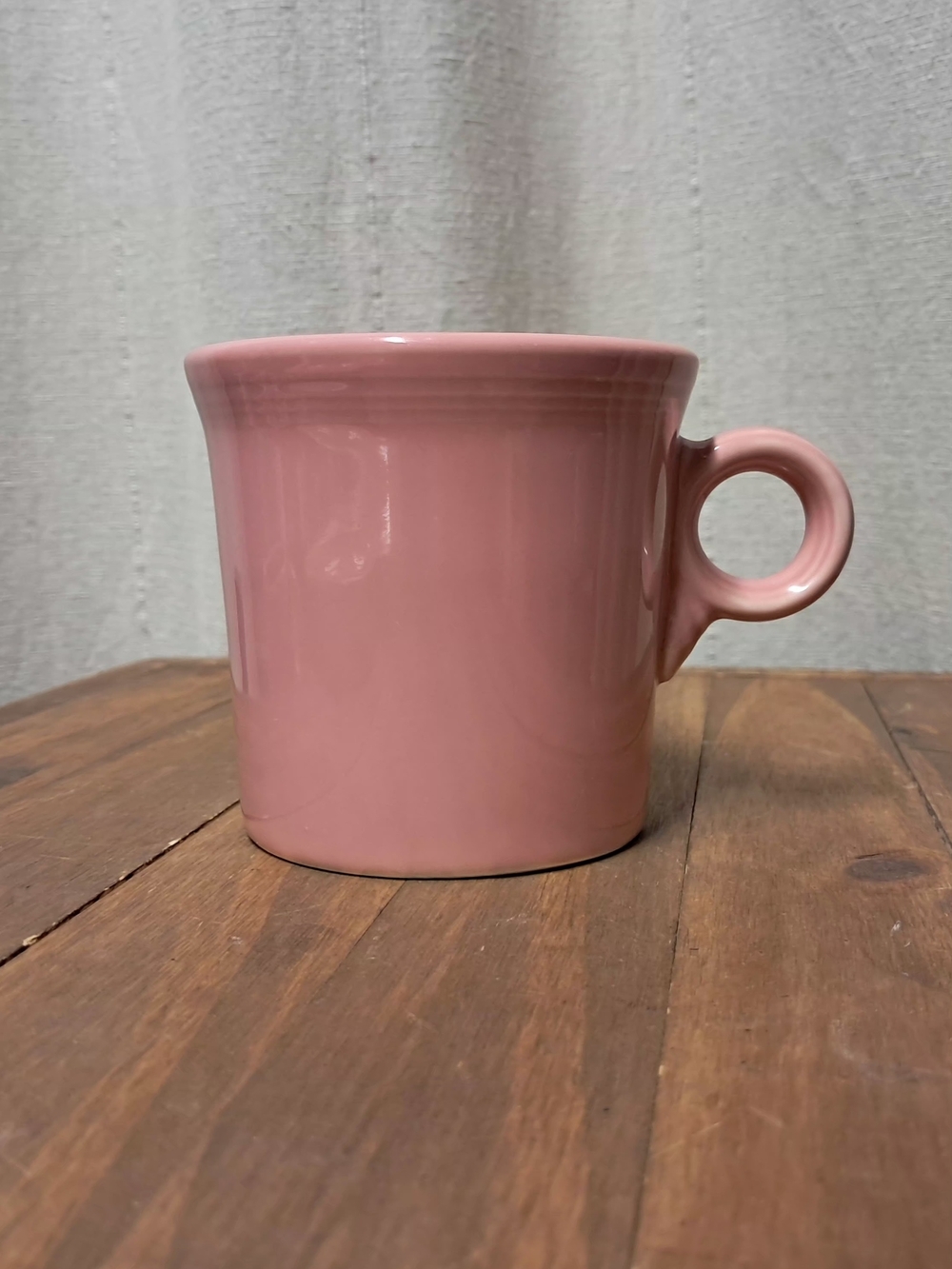 Vintage Modern Fiestaware Rose Pink Ring Handle Coffee Mug - Homer Laughlin USA